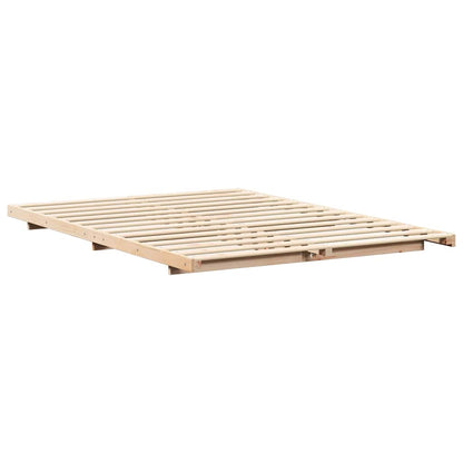 Bed Frame Brown 160 x 220 cm Solid Pine Wood