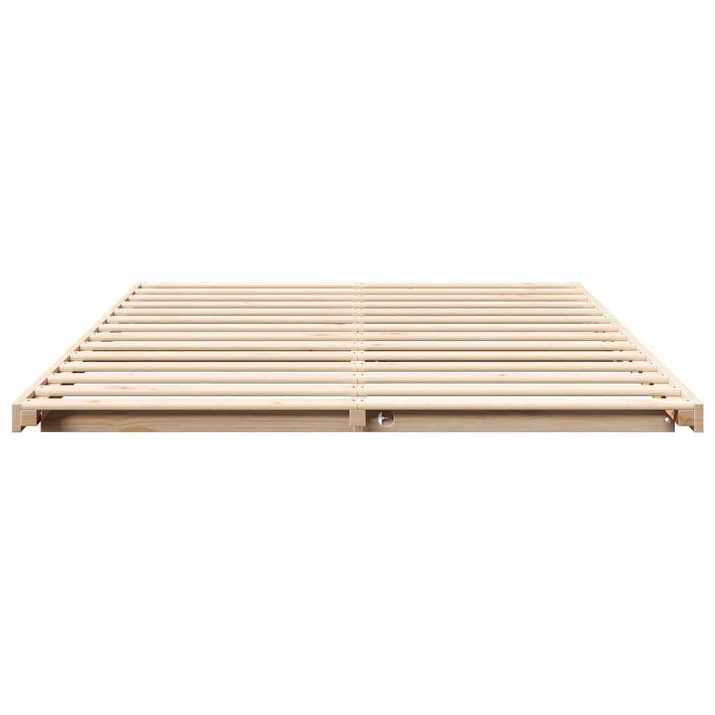 Bed Frame Brown 160 x 220 cm Solid Pine Wood