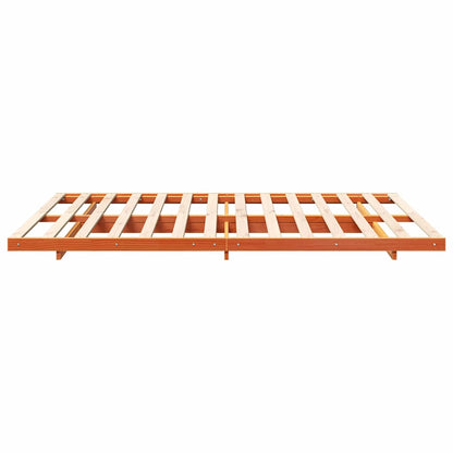 Bed Frame Wax Brown 160 x 220 cm Solid Pine Wood