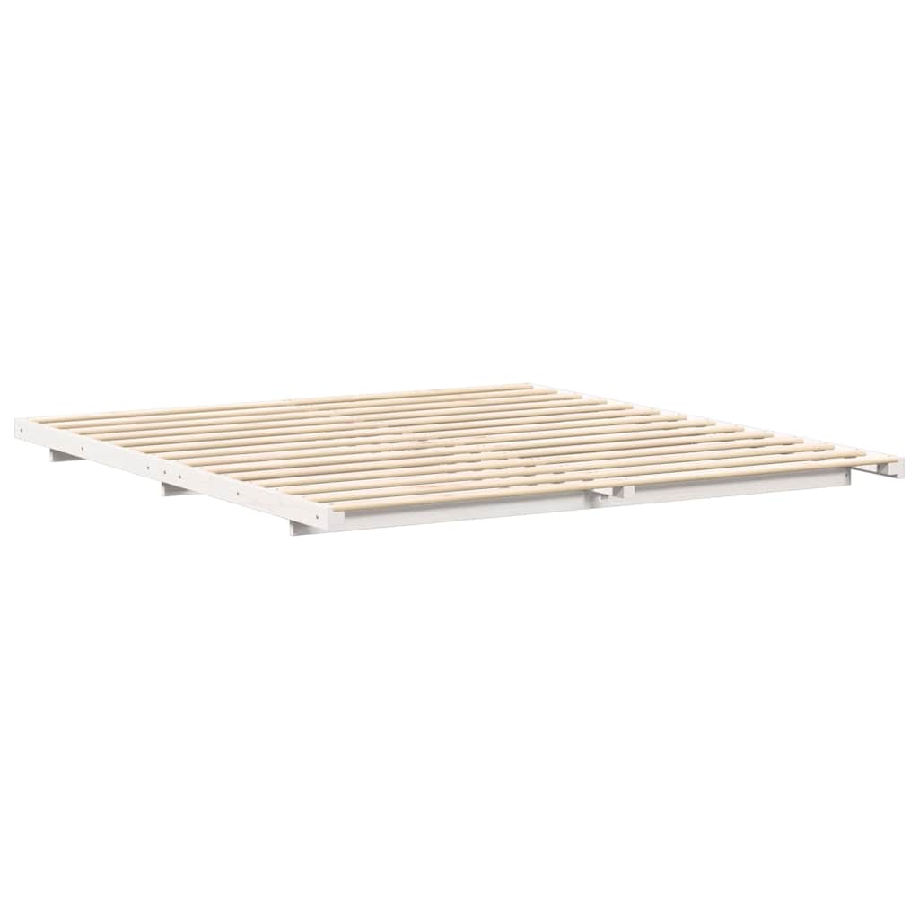 Bed Frame White 180 x 220 cm Solid Pine Wood
