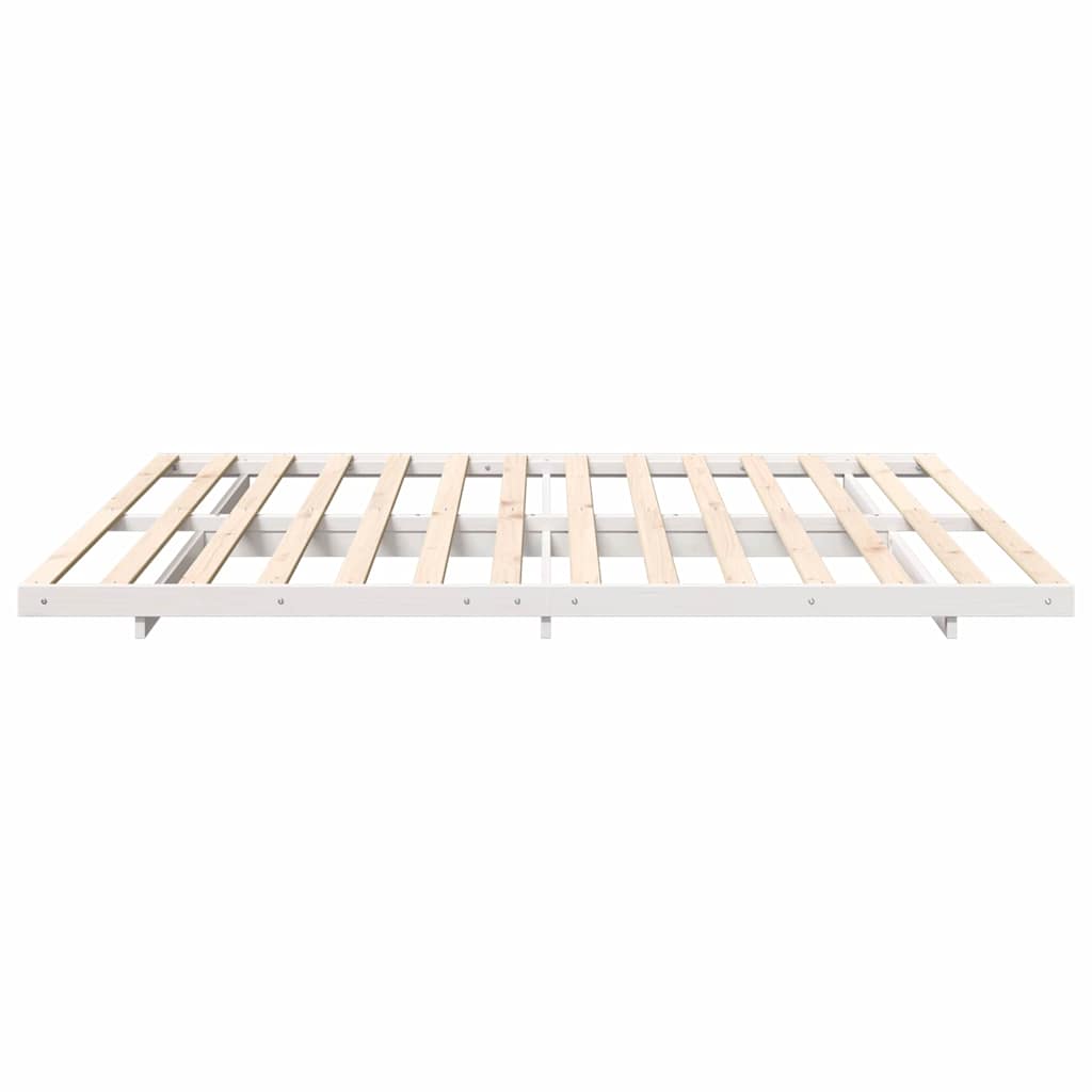 Bed Frame White 180 x 220 cm Solid Pine Wood