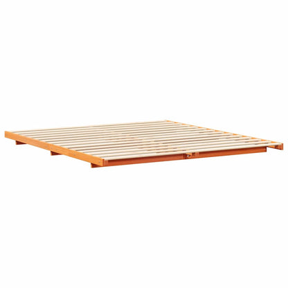 Bed Frame Wax Brown 180 x 220 cm Solid Pine Wood