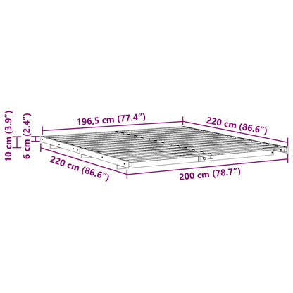 Bed Frame Brown 200 x 220 cm Solid Pine Wood