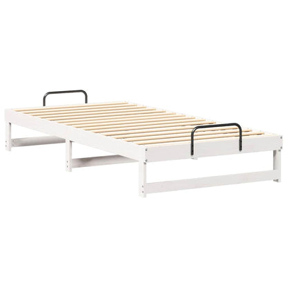 Bed Frame White 100 x 200 cm Solid Pine Wood