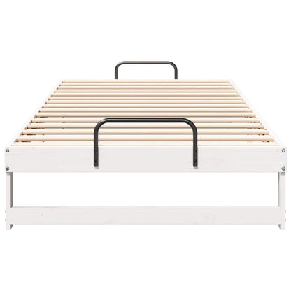 Bed Frame White 100 x 200 cm Solid Pine Wood