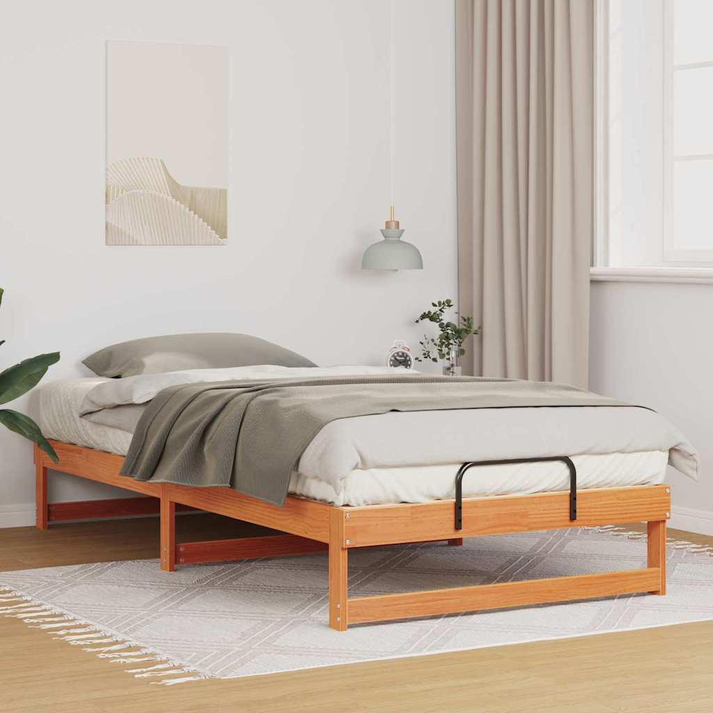 Bed Frame Brown 100 x 200 cm Solid Pine Wood