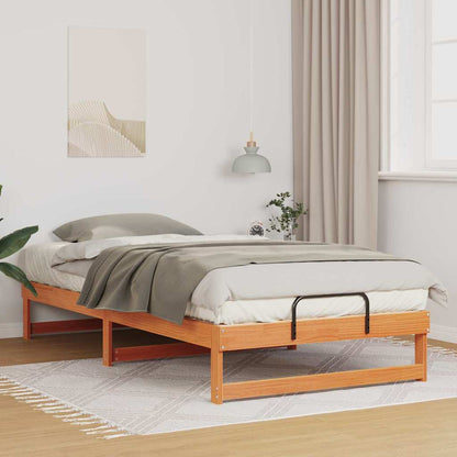 Bed Frame Brown 100 x 200 cm Solid Pine Wood