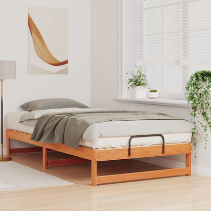 Bed Frame Brown 100 x 200 cm Solid Pine Wood