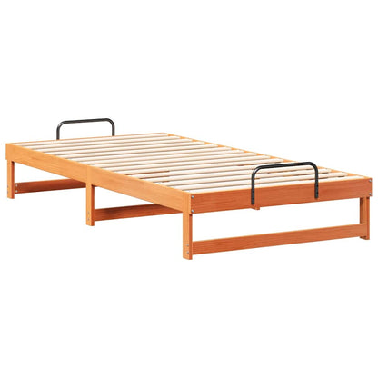 Bed Frame Brown 100 x 200 cm Solid Pine Wood