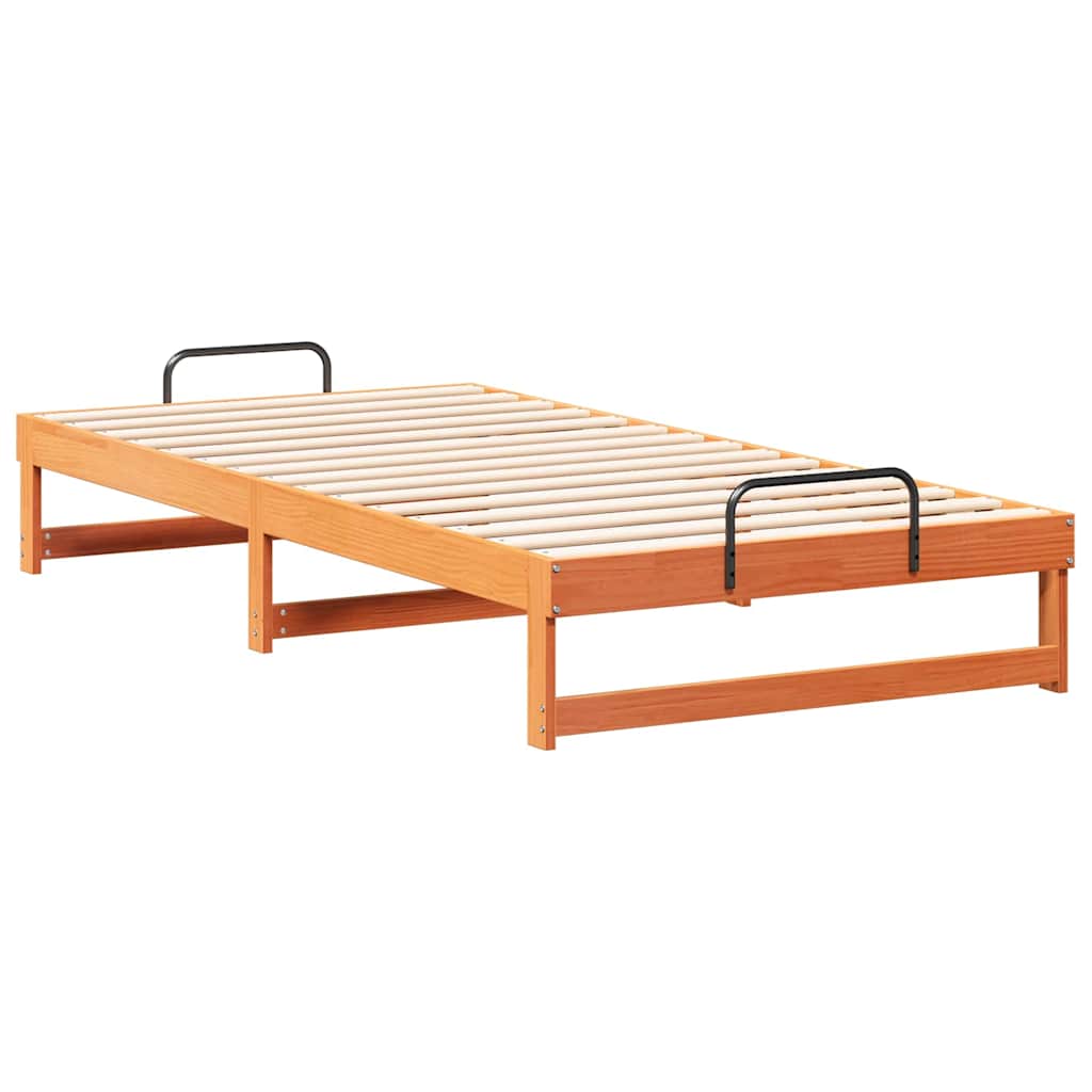 Bed Frame Brown 100 x 200 cm Solid Pine Wood