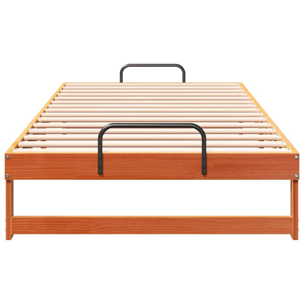 Bed Frame Brown 100 x 200 cm Solid Pine Wood