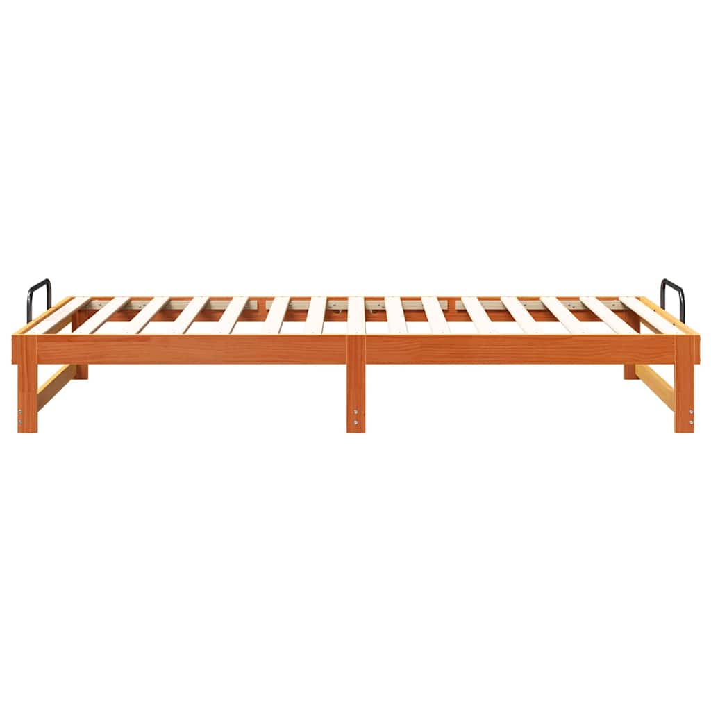 Bed Frame Brown 100 x 200 cm Solid Pine Wood