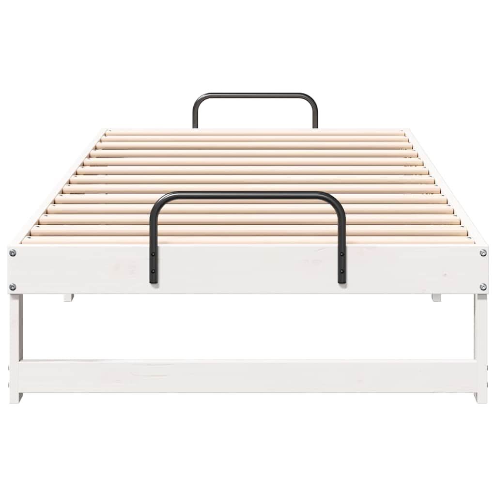 Bed Frame White 90 x 200 cm Solid Pine Wood