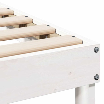 Bed Frame White 80 x 200 cm Solid Pine Wood