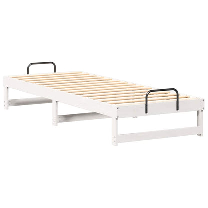 Bed Frame White 80 x 200 cm Solid Pine Wood
