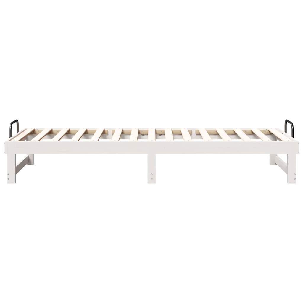 Bed Frame White 80 x 200 cm Solid Pine Wood