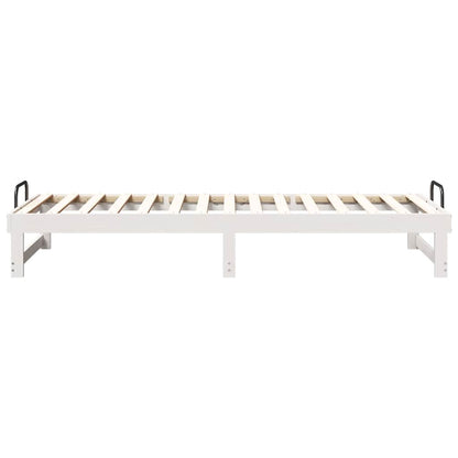 Bed Frame White 80 x 200 cm Solid Pine Wood