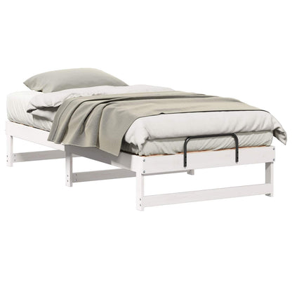Bed Frame White 90 x 190 cm Solid Pine Wood