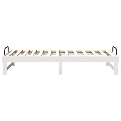 Bed Frame White 90 x 190 cm Solid Pine Wood