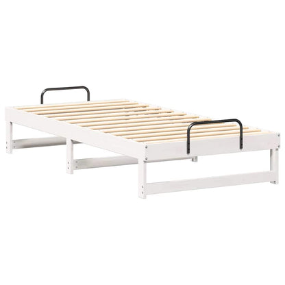 Bed Frame White 75 x 190 cm Solid Pine Wood