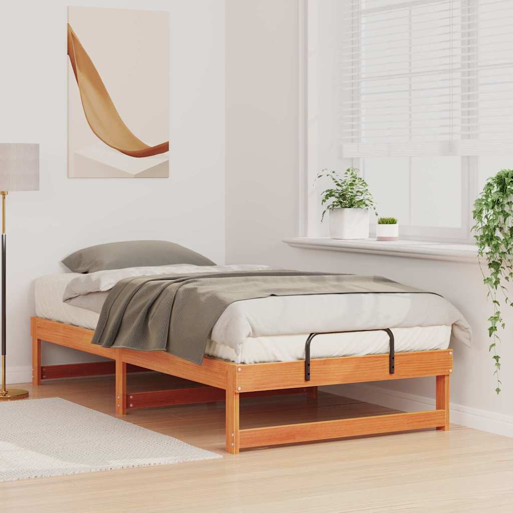 Bed Frame Brown 75 x 190 cm Solid Pine Wood