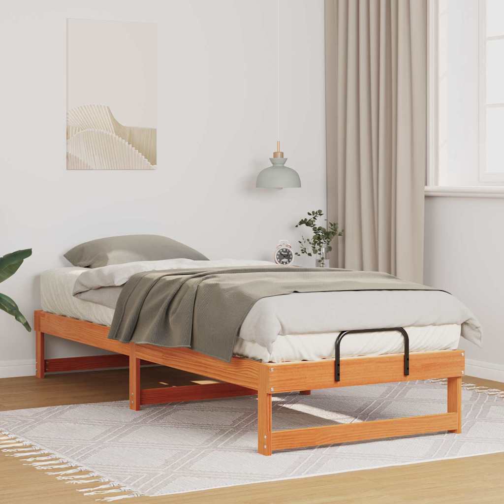 Bed Frame Brown 80 x 210 cm Solid Pine Wood