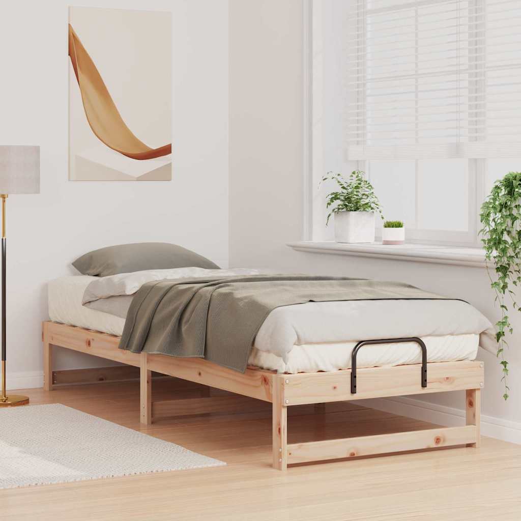 Bed Frame Brown 90 x 210 cm Solid Pine Wood