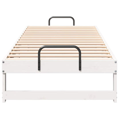 Bed Frame White 90 x 210 cm Solid Pine Wood