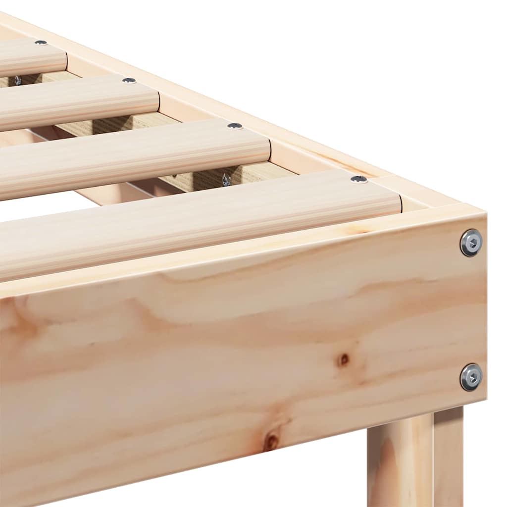 Bed Frame Brown 100 x 210 cm Solid Pine Wood
