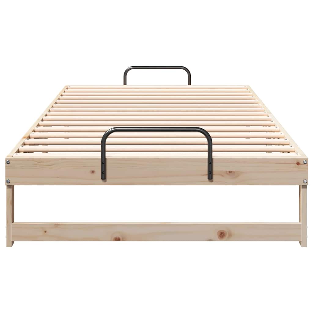 Bed Frame Brown 100 x 210 cm Solid Pine Wood