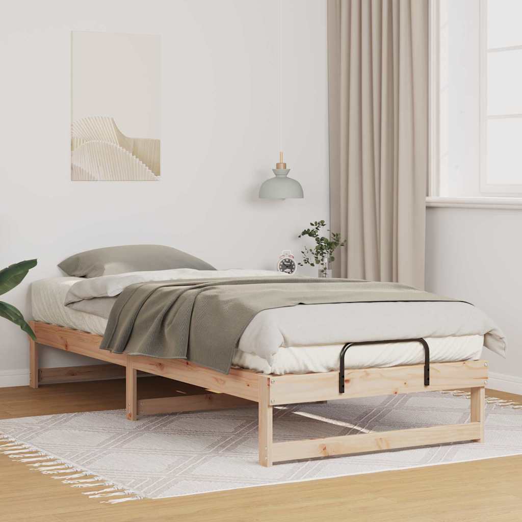 Bed Frame Brown 90 x 220 cm Solid Pine Wood