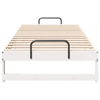Bed Frame White 90 x 220 cm Solid Pine Wood