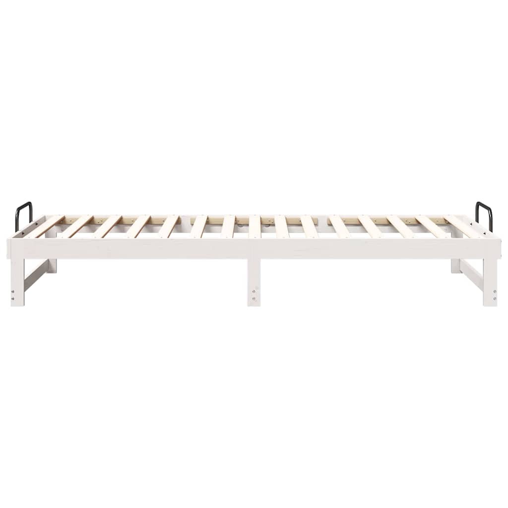 Bed Frame White 90 x 220 cm Solid Pine Wood