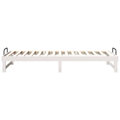Bed Frame White 90 x 220 cm Solid Pine Wood