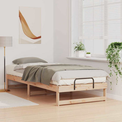 Bed Frame Brown 100 x 220 cm Solid Pine Wood