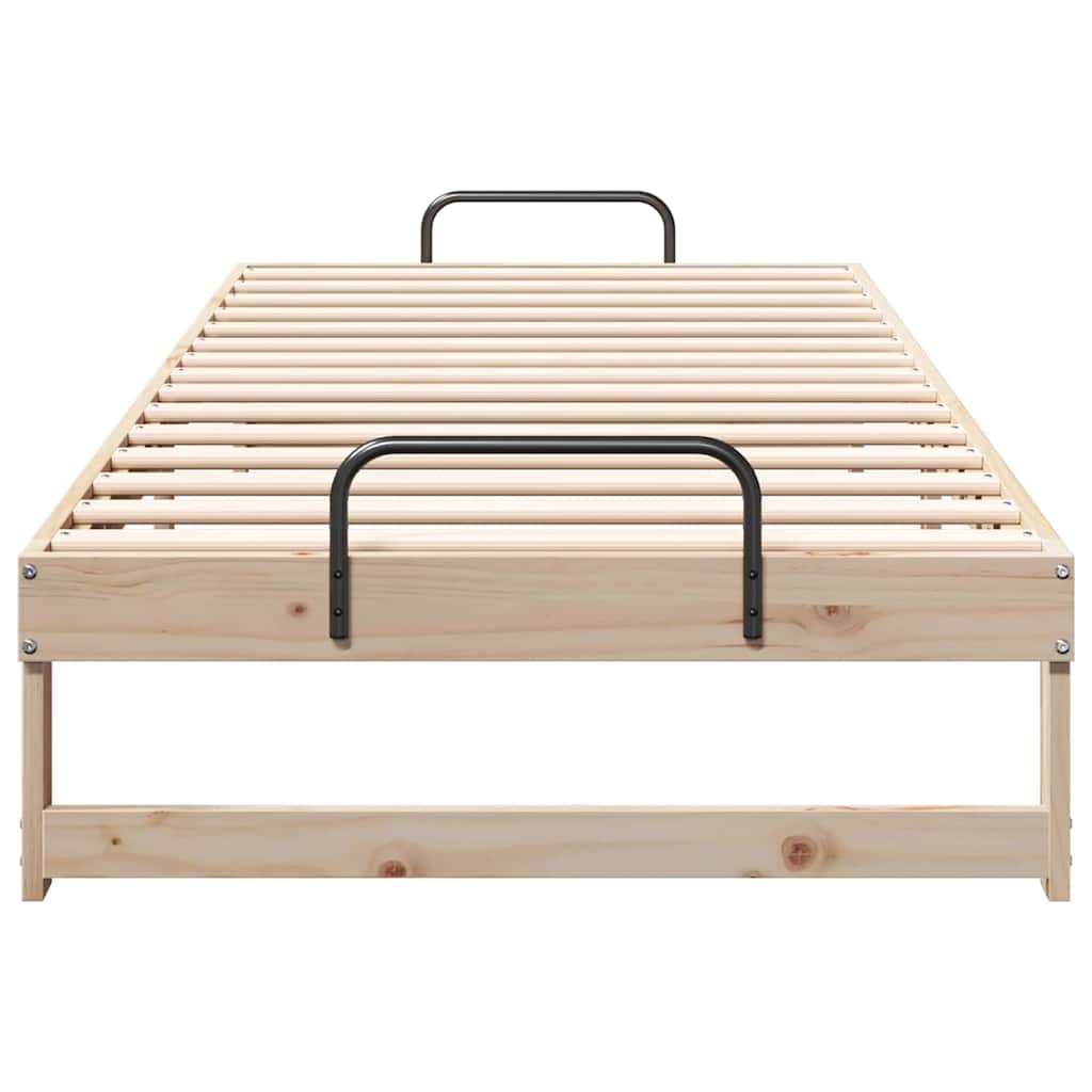 Bed Frame Brown 100 x 220 cm Solid Pine Wood