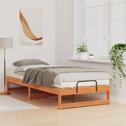 Bed Frame Brown 100 x 220 cm Solid Pine Wood