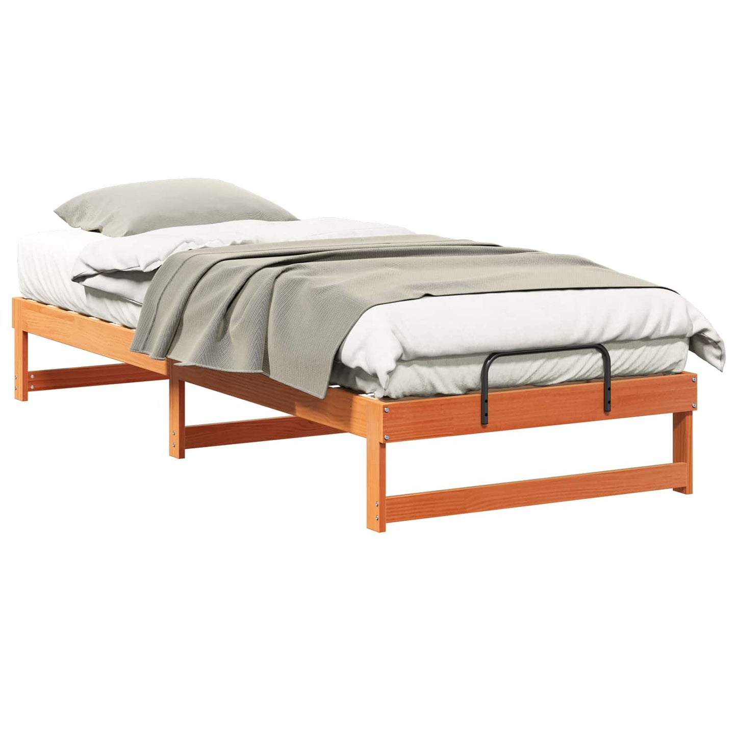 Bed Frame Brown 100 x 220 cm Solid Pine Wood