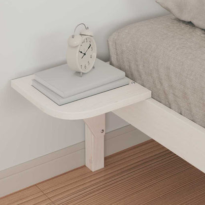Bed Frame with Side Tables White 100 x 210 cm Solid Pine Wood