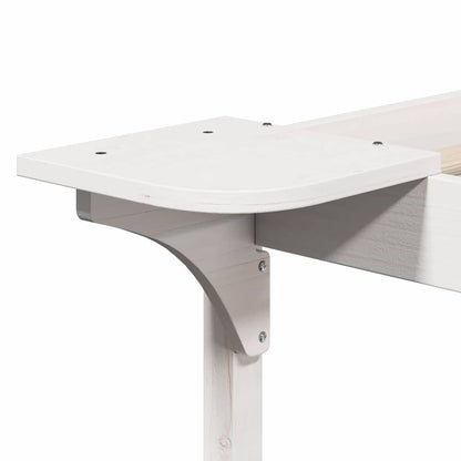 Bed Frame with Side Tables White 200 x 210 cm Solid Pine Wood