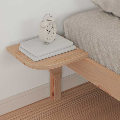 Bed Frame with Side Tables Natural 80 x 220 cm Solid Pine Wood