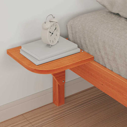 Bed Frame with Side Tables Wax Brown 90 x 220 cm