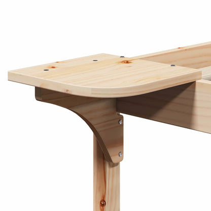 Bed Frame with Side Tables Natural 140 x 220 cm Solid Pine Wood