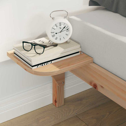 Bed Frame with Side Tables Natural 140 x 220 cm Solid Pine Wood