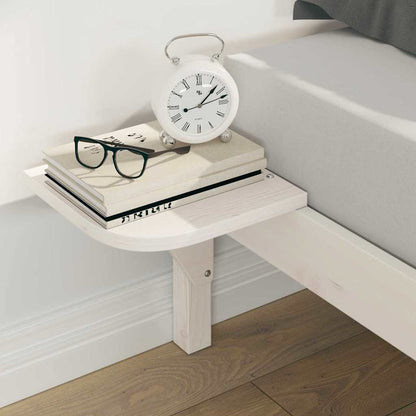 Bed Frame with Side Tables White 140 x 220 cm Solid Pine Wood