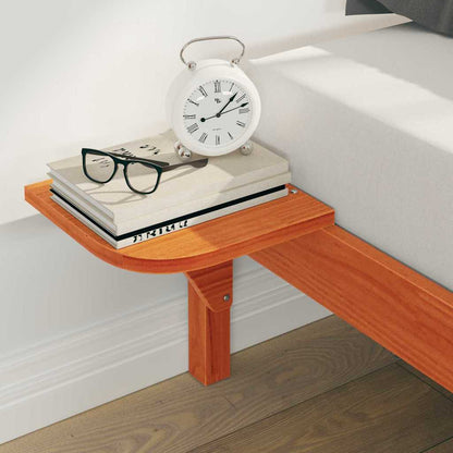 Bed Frame with Side Tables Wax Brown 200 x 220 cm