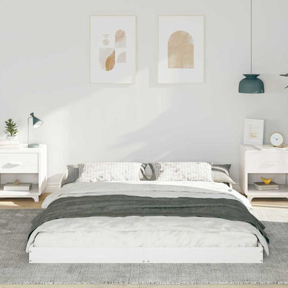 Bed Frame White 160 x 200 cm Solid Pine Wood