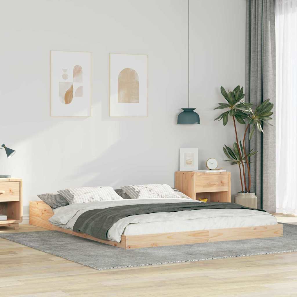 Bed Frame Brown 150 x 200 cm Solid Pine Wood