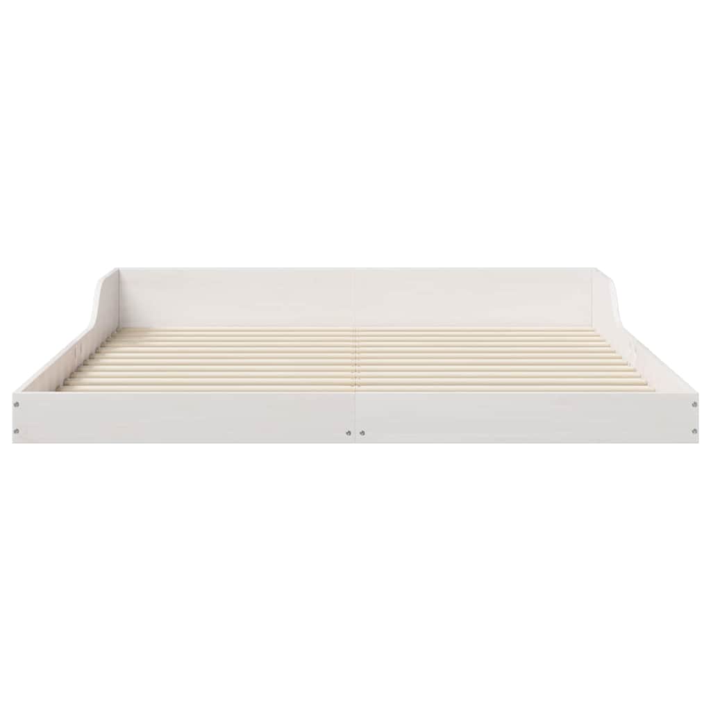 Bed Frame White 150 x 200 cm Solid Pine Wood