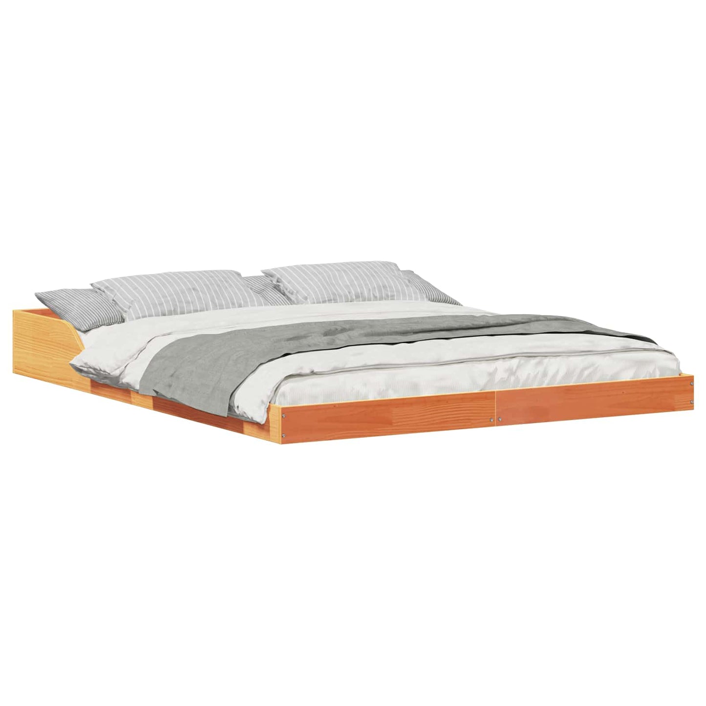 Bed Frame Wax Brown 150 x 200 cm Solid Pine Wood